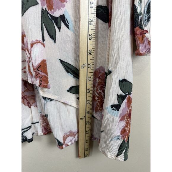 Akira Women’s Loose Chiffon Floral Blouse with V-Neck and Choker Detail Size S - Picture 11 of 13